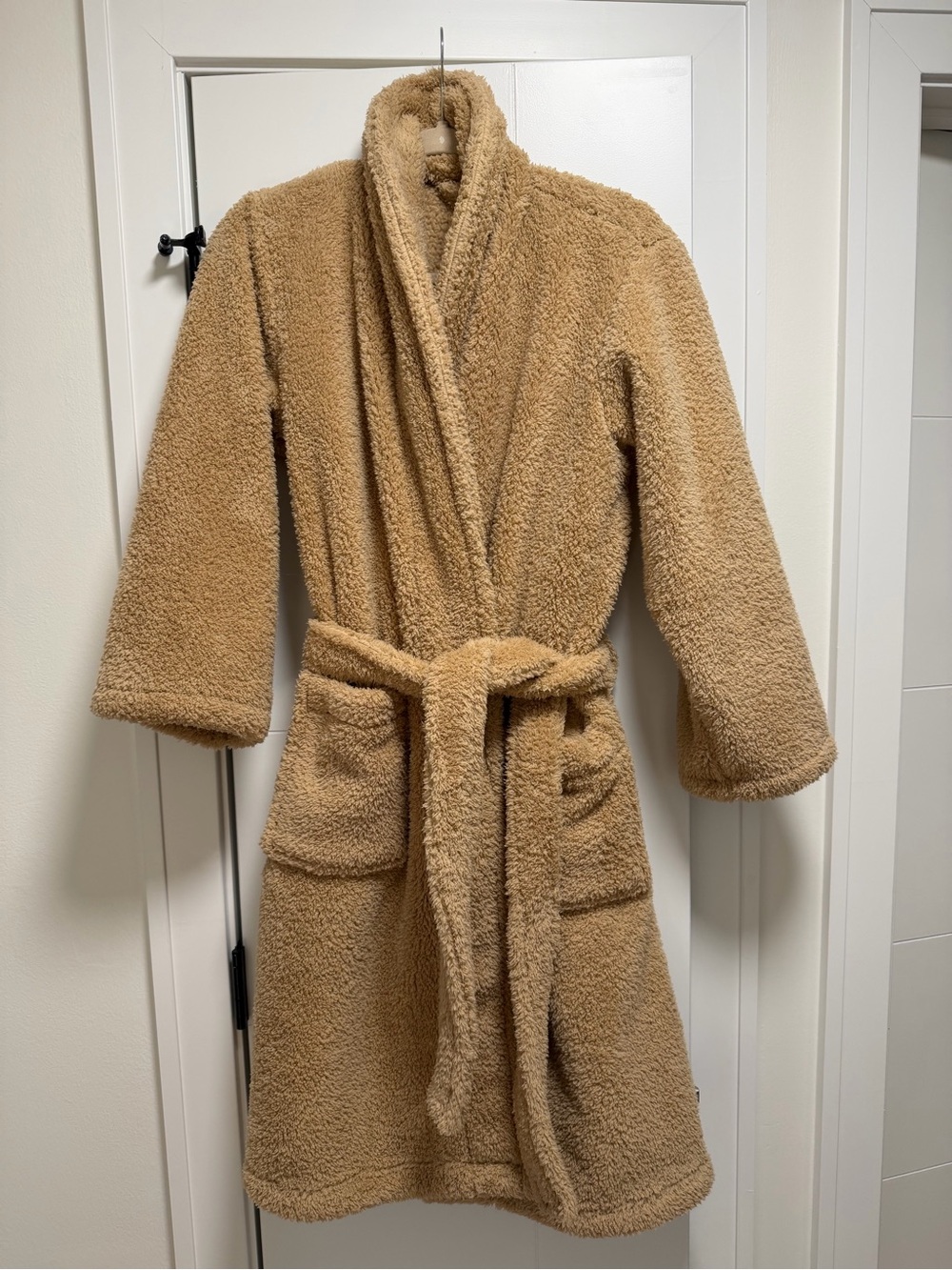 Pottery Barn Plush Teddy Fleece Robe in Beige